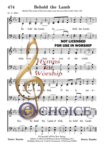 Behold The Lamb Lyrics and Chords, PDF, Sacrifice