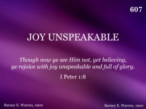 JOY UNSPEAKABLE | R. J. Stevens Music