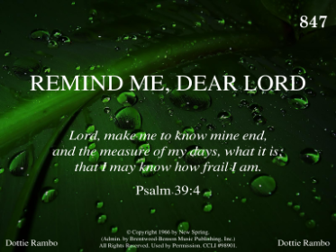 lyrics to song remind me dear lord