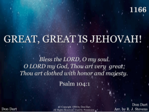 GREAT, GREAT IS JEHOVAH | R. J. Stevens Music